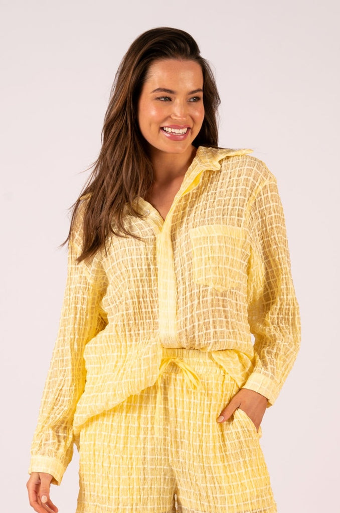 Simone Shirt - Lemon Texture | Yellow king sleeve shirt | We Are The Others