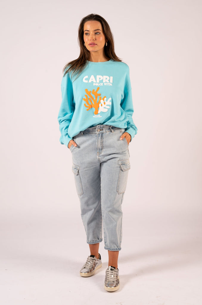 Chelsea Vintage Sweat - Soft Aqua Capri | Light Blue relaxed sweat | We Are The Others