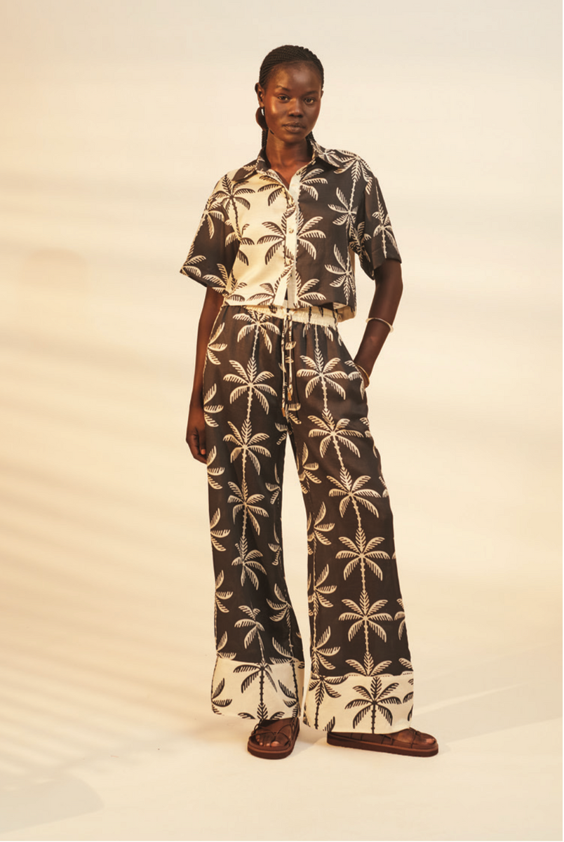 Abena Short Sleeve Shirt - Black White Tropical – We Are The Others