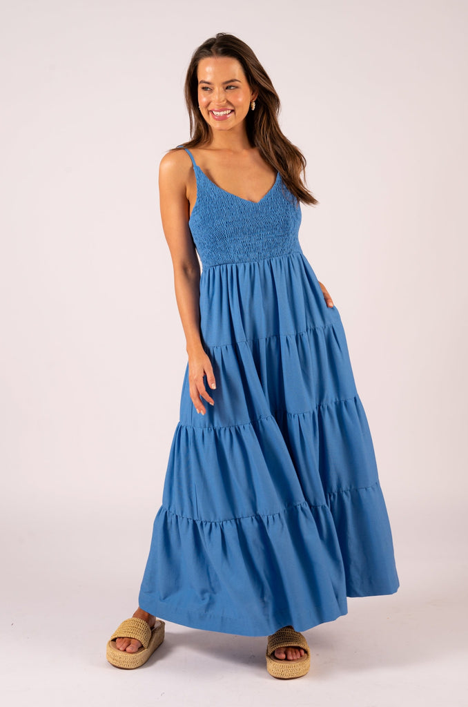 Kayla Maxi Dress - Sky Blue | Blue strap maxi dress | We Are The Others