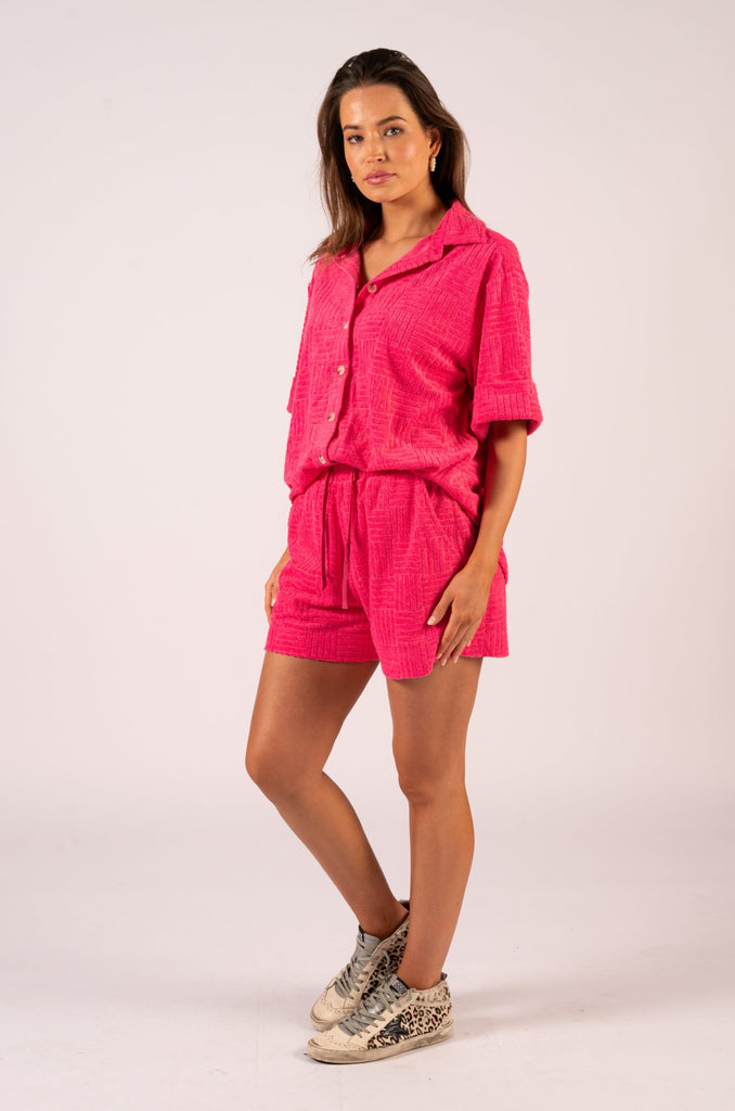 Demi Towelling Short - Hot Pink - Towelled shorts - We Are The Others