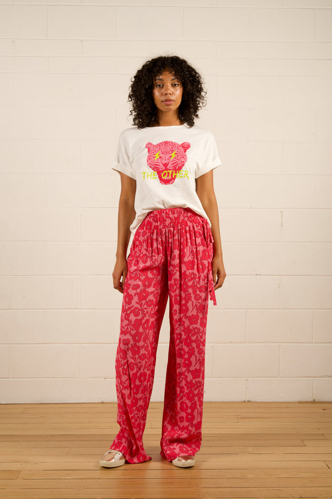 Khloe Relaxed Pant - Pink Damask - pink floral relaxed pants - We Are  The Others