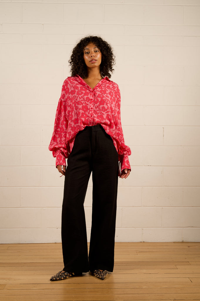 Amber Shirt - Pink Damask - pink floral relaxed shirt  - We Are The Others