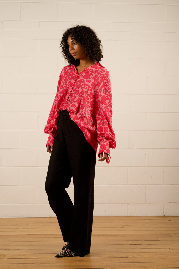 Amber Shirt - Pink Damask - pink floral relaxed shirt - We Are The Others