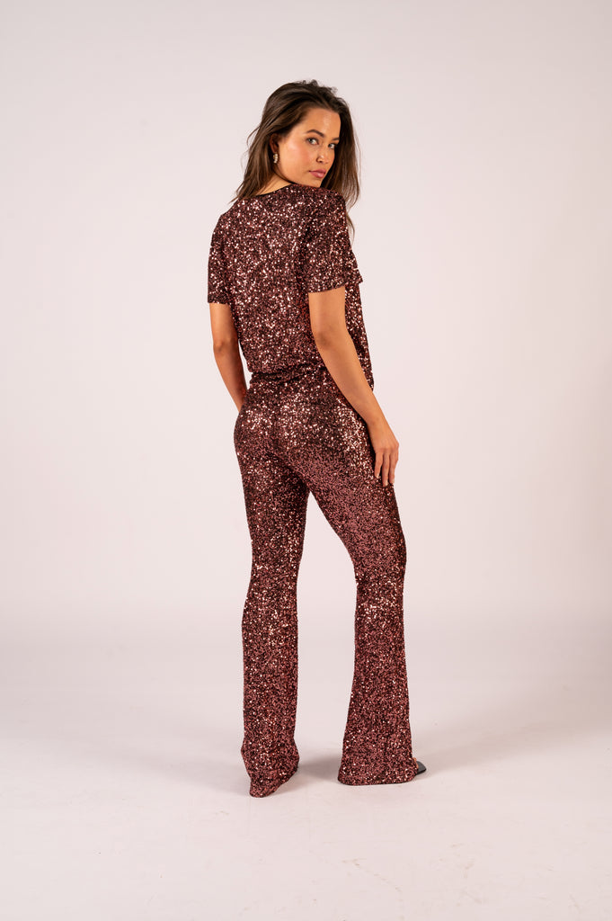 Lucielle Sequin Tee - Rose Gold | Rose Sequin Tee with matching pants | We Are The Others