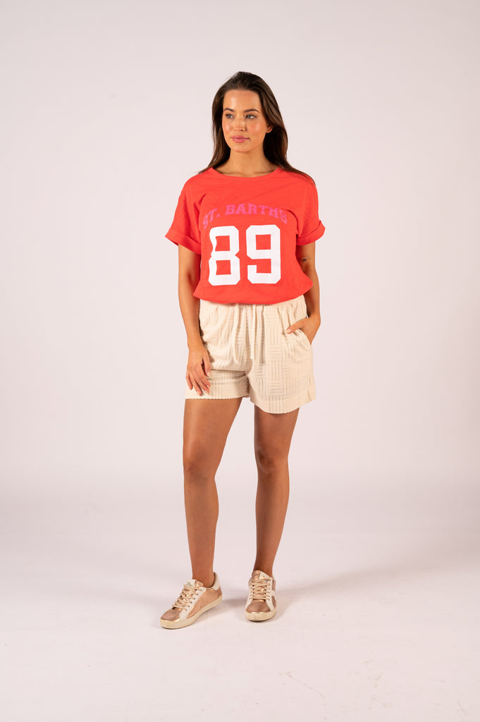 Jade Relaxed Tee - Soft Red St Barths | Red relaxed tee | We Are The Others