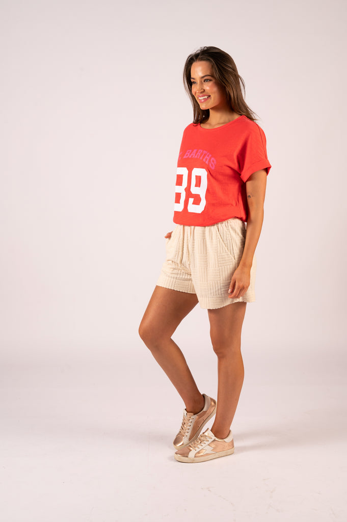 Jade Relaxed Tee - Soft Red St Barths | Red relaxed tee | We Are The Others