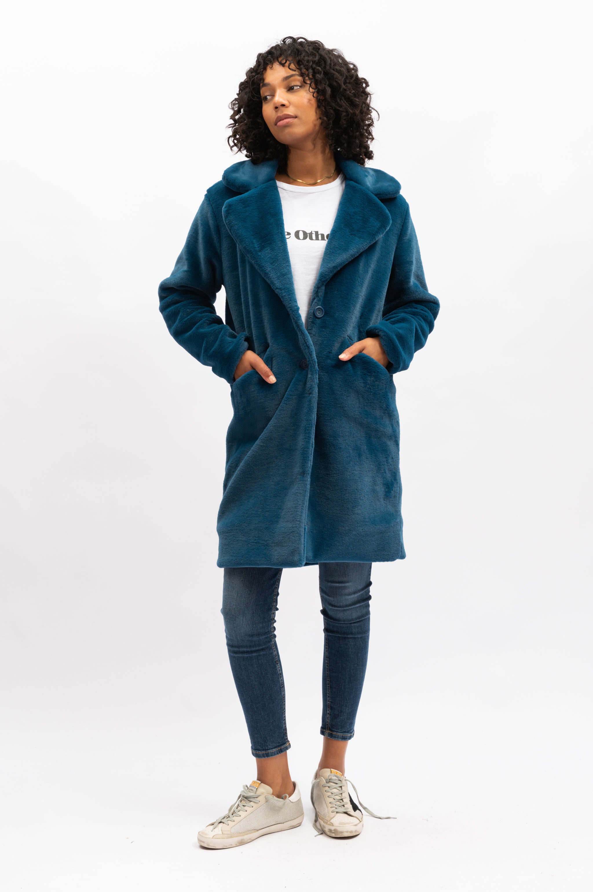 Nalida Faux Fur Coat Steel We Are The Others